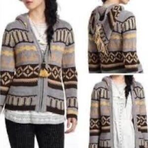 Sparrow Anthropologie Fair Isle Hooded Sweater